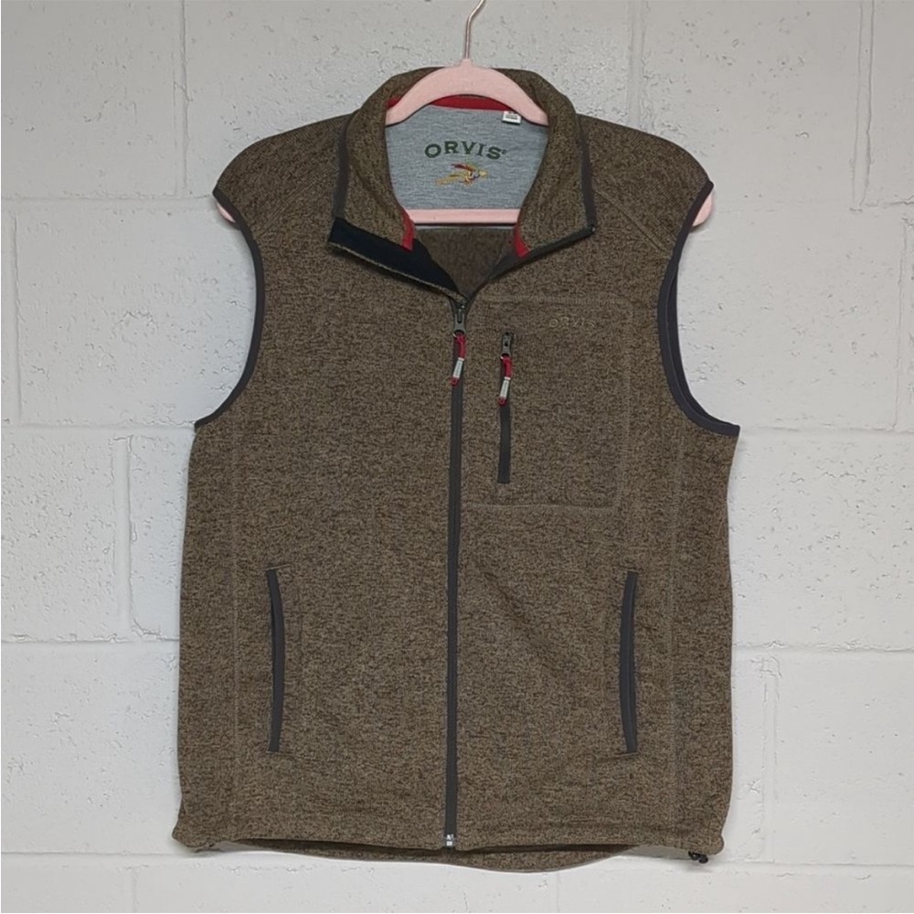 Orvis Full Zip Sleeveless Sweater Vest, Medium, Cabincore